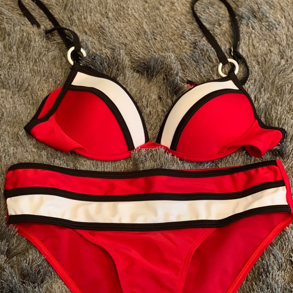 Red and White bikini.  New. Never worn.
